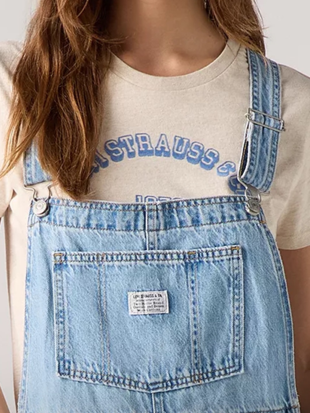 Levi’s denim overall shorts size 28 new without tags - Picture 6 of 6